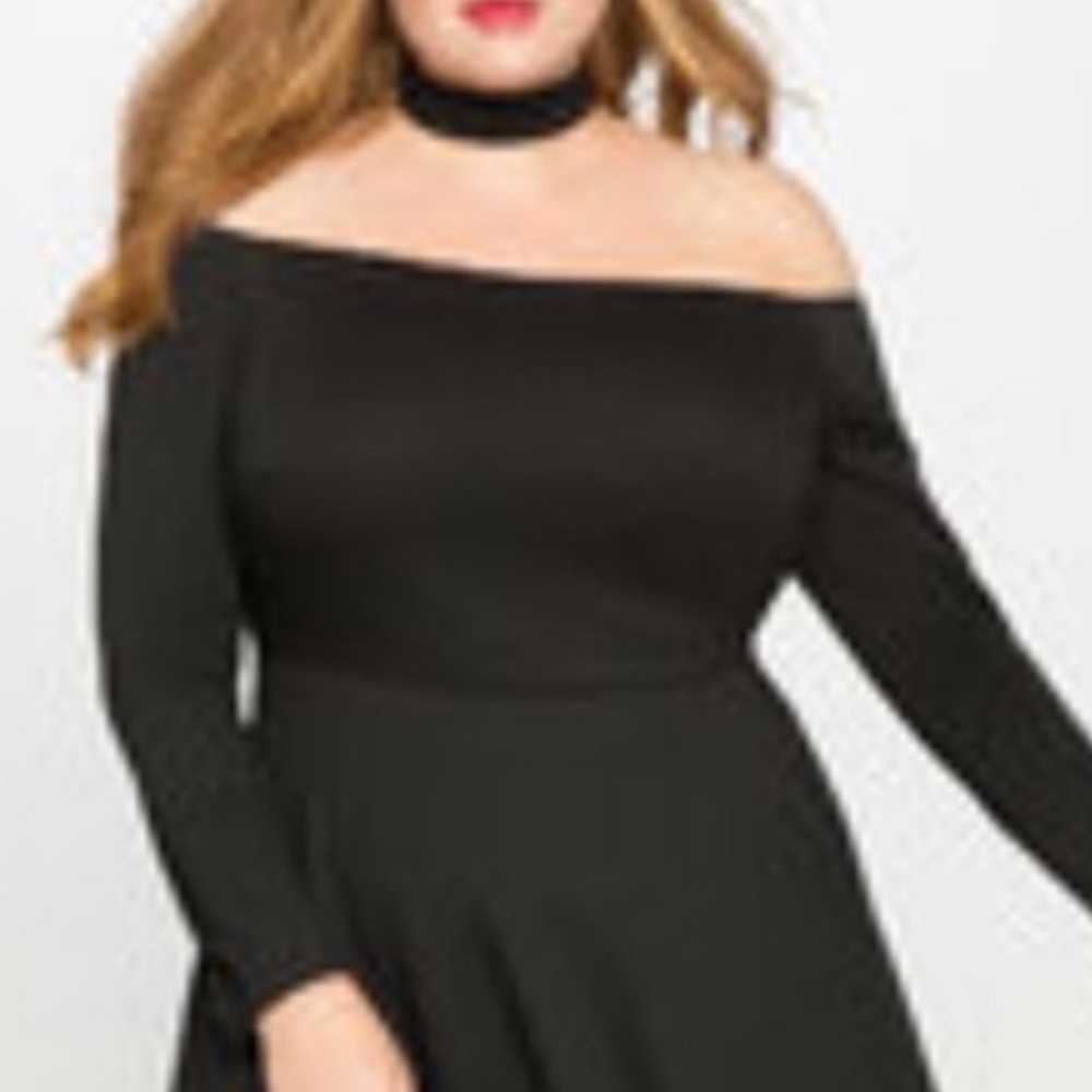 Black strech choker bodysuit type top ELOQUII plus size 20
